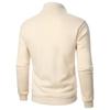 Men's Solid Color Stand Collar Casual Pullover Sweatshirt
