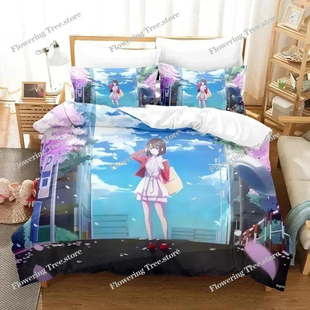 3D Anime Megumi Kato Saekano Bedding Set Duvet Cover Bed Set Quilt Cover Pillowcase Comforter king Queen Size Boys Adult Bedding
