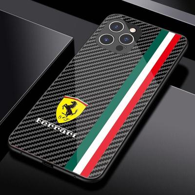 Wyścigowe Etui ze Szkła Hartowanego na Telefon Dla Ferrari 458 488 599 612 FF F12 Dla iPhone 11 12 13 14 15 16 17 Pro X XR XS Max Mini 7 8 Plus