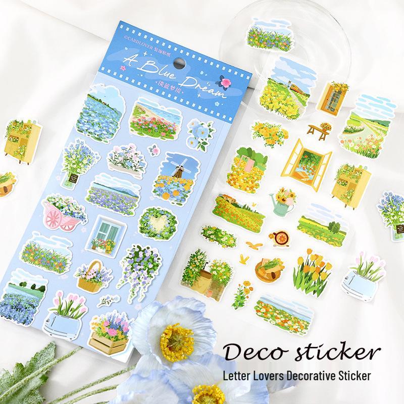 Xin's Lover Artistic Floral Landscape Stickers - Only Flowers Know Series
