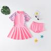 Girls' 2025 Cute Split Skirt Swimsuit: Medium & Large Kids' Professional Swimwear