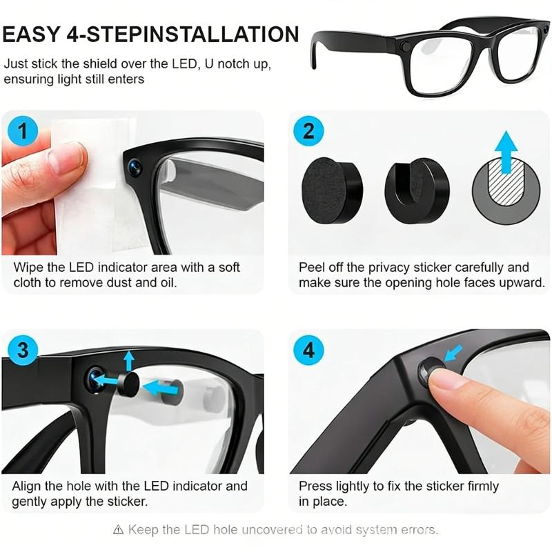 Camera Light Cover Adhesive Sticker For Intelligent Glasses Opening Precise Fit Thin And Unnoticeable Concealing Layer