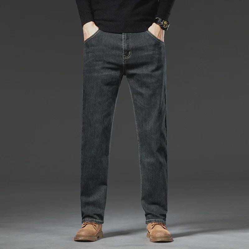 Men's Autumn-Winter Large Size Elastic Soft Jeans - Business Casual Straight Fit 