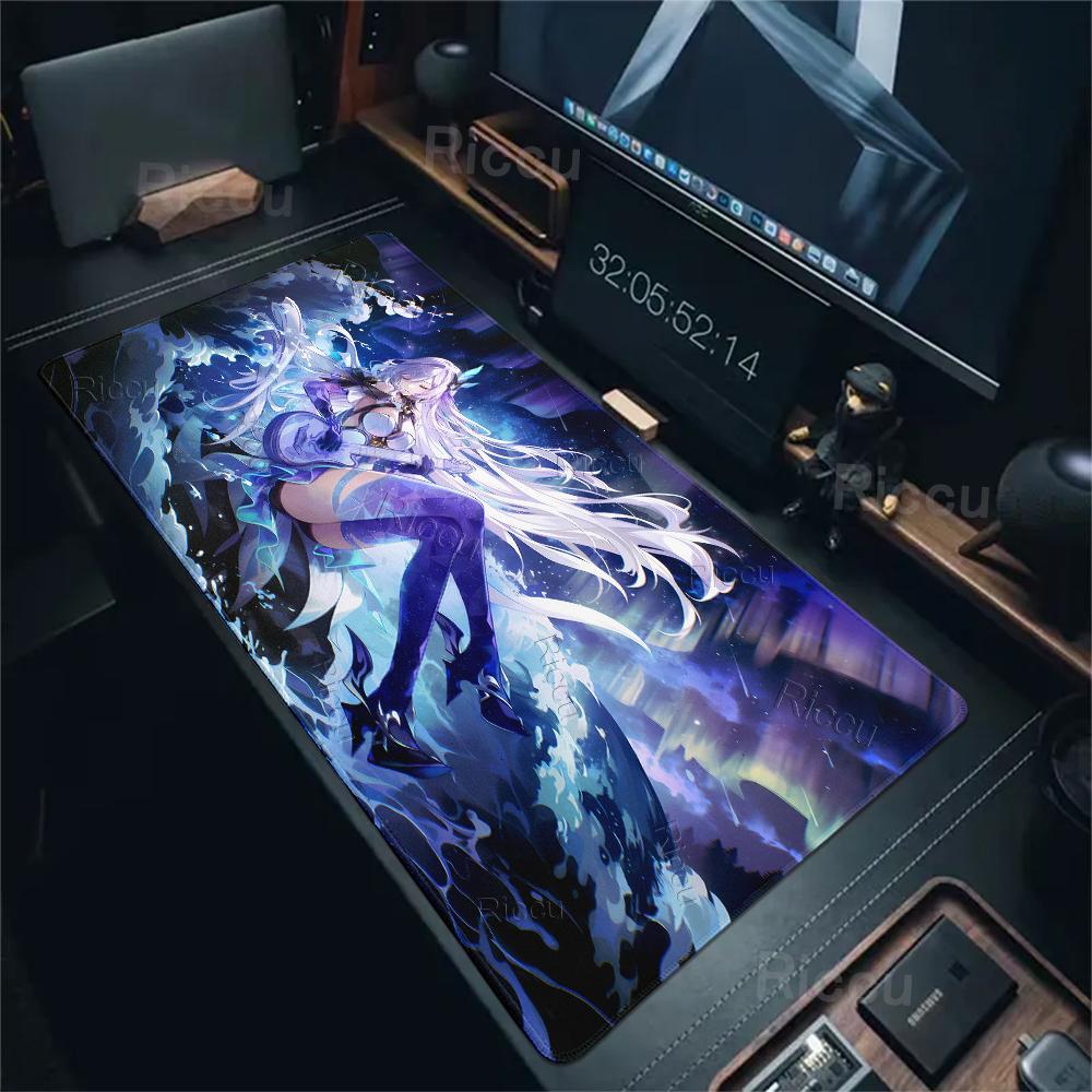 HD Genshin Impact Skirk Pattern Mouse Pad Anime Gaming Pad Desk Accessories PC peripherals Table Pads Rubber Lock-edge Desk Mats
