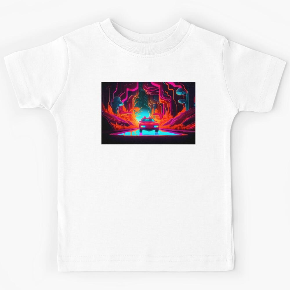 Abstract Neon Glow Art Kids T-Shirt 100