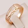 Unique  Rose Gold Color Cross Big Rings For Women Fashion Sparkling Natural Zircon Modern Wedding Party Daily Jewelry
