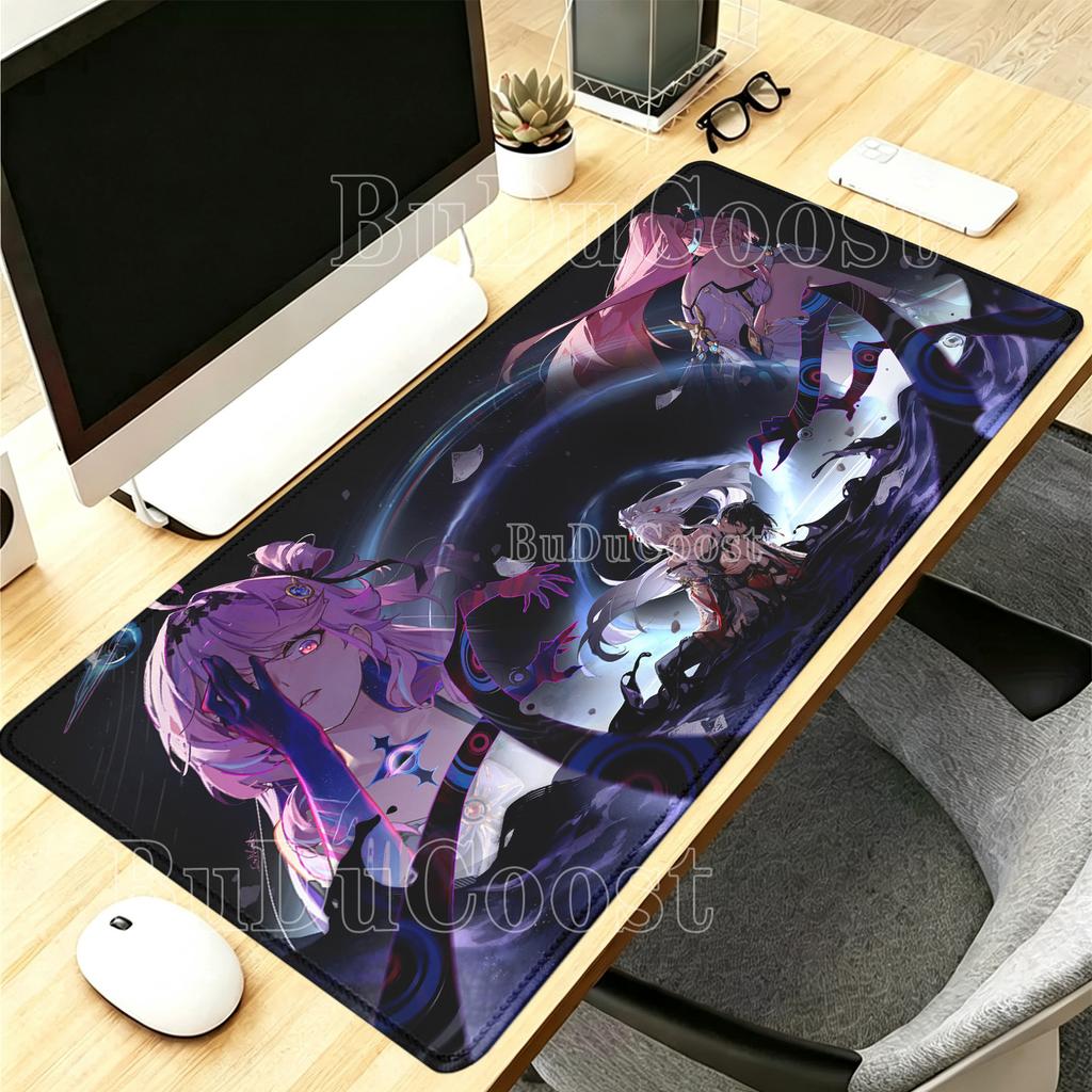 Kawaii Anime Girl Denia Wuthering Waves Mousepad Gaming Keyboard Mouse Pad Office HD printing overlock XXL Non-slip base DeskMat
