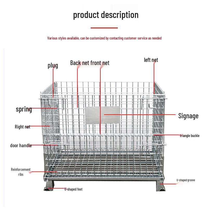 Metal Mesh Folding Storage Cage for Warehouses and Workshops
