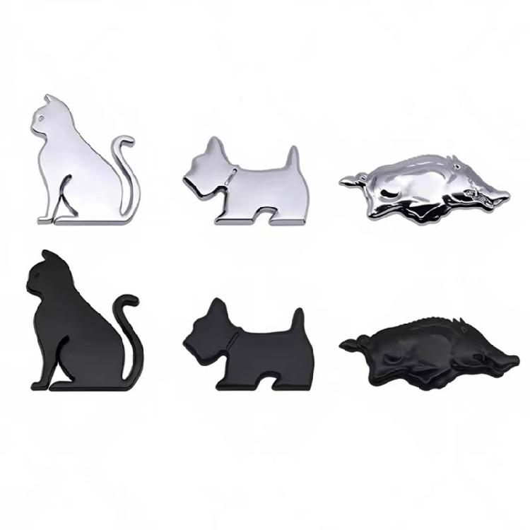 Waterproof Car Decal 3D Pet Metal Emblems Sticker for Side & Rear Trunk Enhancement Automotive Accessories