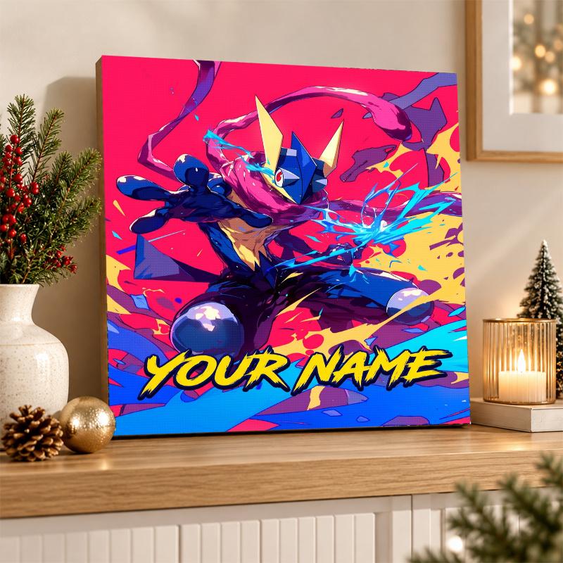 Greninja Custom Name Diamond Painting Personalized 5D Full Drill DIY Diamond Art Home Decor