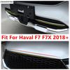 Front Hood Engine Strip / Bumper Below Grille Strip Decor Cover Trim For Haval F7 F7X 2018 -  Stainless Steel Accessories
