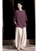 Women’s Retro Chinese Style Short Sleeve Stand Collar Shirt with Frog Button, Loose Ramie Sand-Washed T-shirt – 2024 Spring/Summer Collection