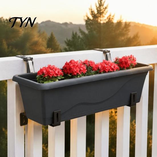 Weather Resistant Planter Supports 4Pcs Adjustable Box Brackets, Stainless Steel Flower Hangers, Stand for Balconies No Drill Plant Fence Balcony