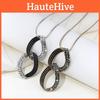 Chic Korean Style Long Circle Necklace For Women Featuring Dazzling Alloy And Gemstone Detail