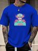 Mens Casual Tshirt Skull Love Flame Print Short Sleeve Round Neck Breathable Soft Oversized Edgy Daily Wear Tee