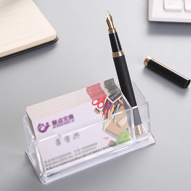 Judian Stationery Acryl-Visitenkartenhalter – Transparente Aufbewahrungsbox für den Schreibtisch