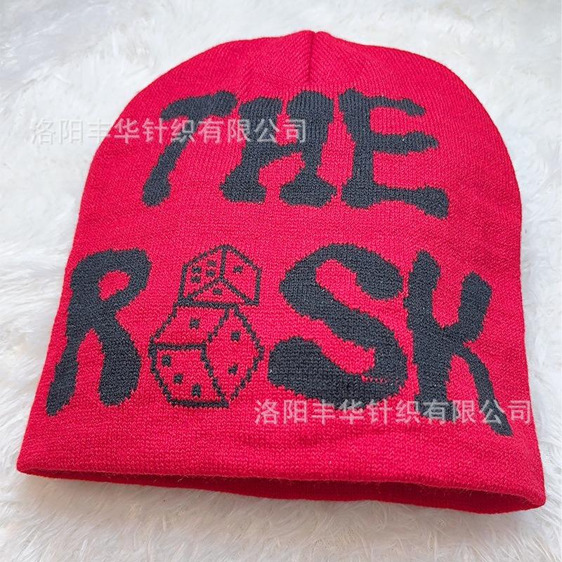 Y2K Hip Hop Alphabet Hat Wool Knitted Cold Hat Warm Elastic Outdoor Knitted Hat Trend Ice Hat