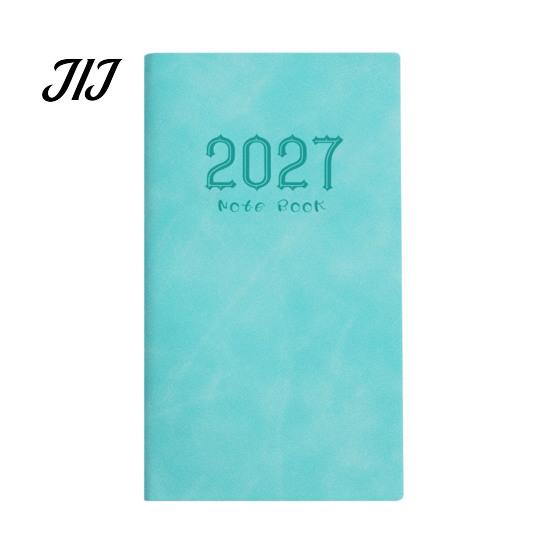 2027 Pocket Planner A6 Weekly Planner, 365 Day English Schedule Notebook Gift for Students Professionals with Ribbon Bookmark, Portable Efficiency