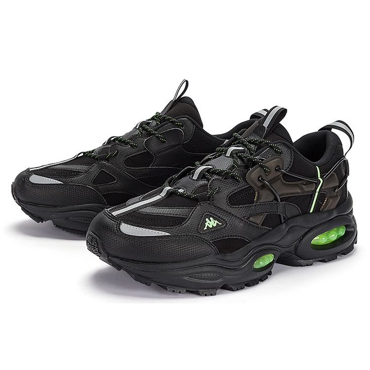 Kappa Back-To-Back Retro Casual Deconstructed Elements Comfortable Sports Low-Top Dad Shoes Unisex Sneakers Black K0DY5MC03D-990
