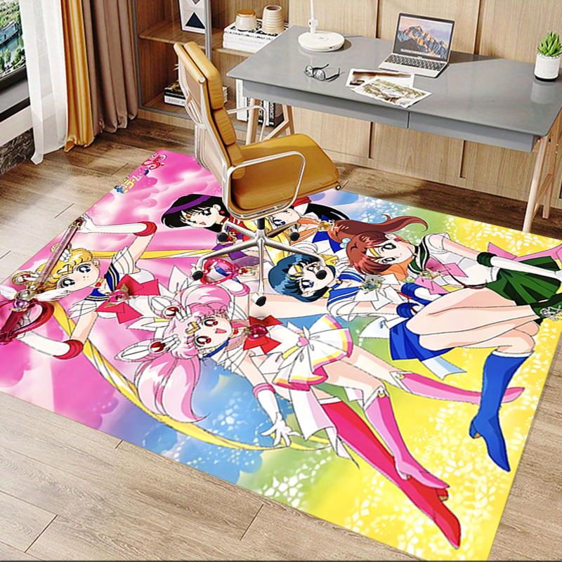 Sailor Moon Adventure Carpet For Playroom Bedroom Living Room Sofa Home Decorkids Game Area Rug Nonslip Floor Mat