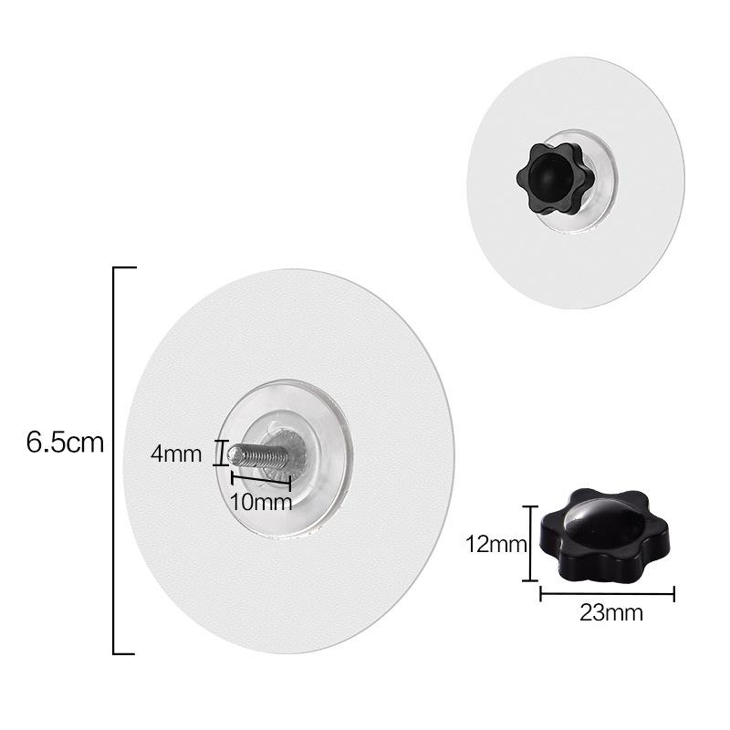 4pcs Circular Screw Sticker Transparent Strong Sticky Hooks Bathroom Storage Rack No Punching Patch Kitchen Hook Accessories