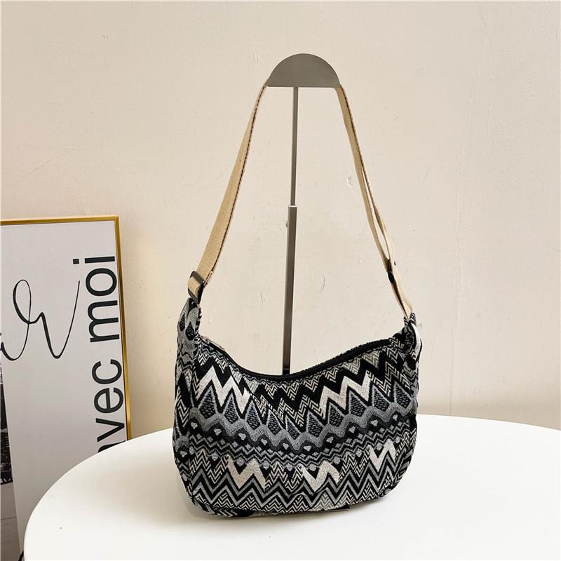 

Большая вместительная сумка в этническом стиле, женская тканая модная сумка-мессенджер, женская сумка ручной работы на одно плечо для пельменей чёрный