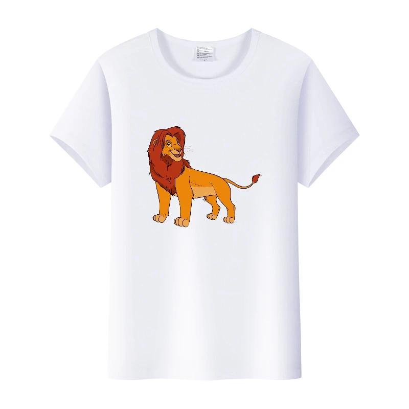 Casual Summer Ladies Blouses Men White Tees Clothes Women 90S Tshirt Oversized Tops Disney Cartoon The Lion King Graphic T-shirt