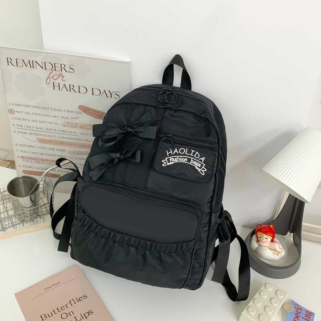 Schoolbag Small Fresh Sweet Backpack Bow Girl Casual Backpack College Style Large Capacity College Student Schoolbag