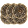 Placemats 6 Pcs  Dark 38 Cm Round Jute