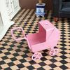 1:12 Miniature Baby Stroller Mini Nursery Car Toy Small Metal Baby Carriage Model for Kids Pretend Play Accessories Doll House Furniture