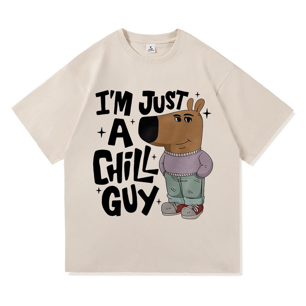 Ich bin nur ein entspannter Typ T-Shirts Sommer Mode Männer/Frauen Ästhetisch Lustig Niedlich T-Shirt Hohe Qualität Cartoon Vintage Baumwoll T-Shirt