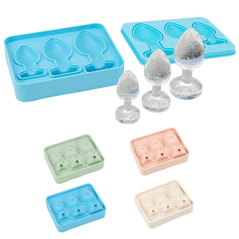 1Pcs Silicone Ice Cream Tools Cube Maker Tray Funny Butt Plug Shaped Mold Sturdy Easy To Clean For Holiday Party Drink Cocktails