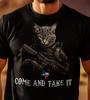 Texas Come And Take It  Patriotic USA Tshirt Cat Warrior Art Texas Flag Tshirt