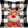 Christmas linen pillowcase, Santa Claus printed pillow, cushion cover, home living room decoration cushion cover