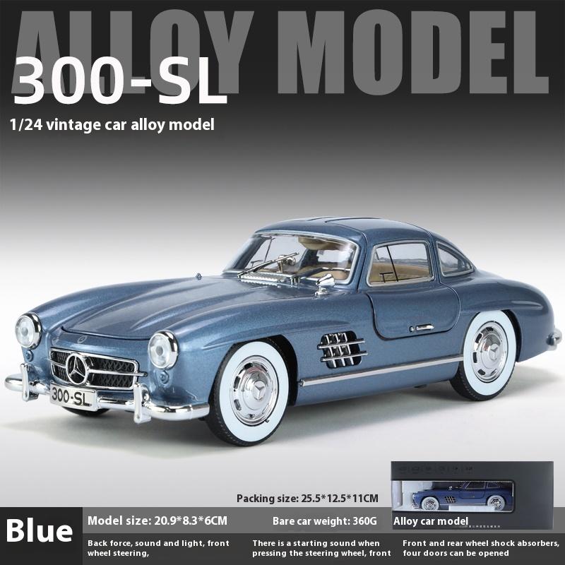 1:24 Benz 300SL 1936 Classic Car Alloy Diecast Car Model Sound Light Children's Toy Collectibles Hobbies Birthday Gifts
