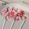 Flexible Texture Car Sticker Peach Blossom Sticker, Resin Flower Decal for Auto Motorcycle, Heat Resistant Moisture Proof Waterproof Adhesive