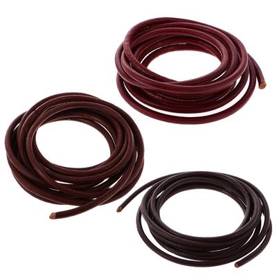 2 metry 4mm skutečná kulatá kožená šňůrka pro šperky korálky náramek nálezy náhrdelníku