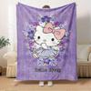 1pc Hello Kitty Floral Blanket - Seasonal Home Decor, Soft and Comfortable, Machine Washable, Suitable for All Ages, Perfect Gift for Any Fa
