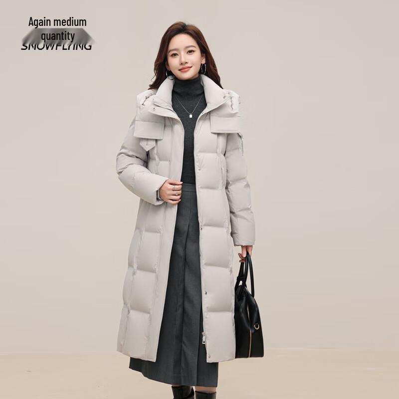 

Женский пуховик средней длины с капюшоном XueZhongFei 3XL