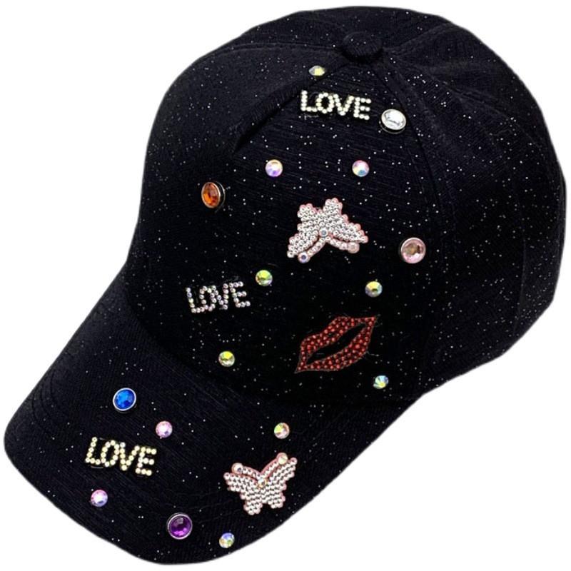 Trendy Water Drip Embellished Baseball Cap With Adjustable Fit For Fashionable Women
