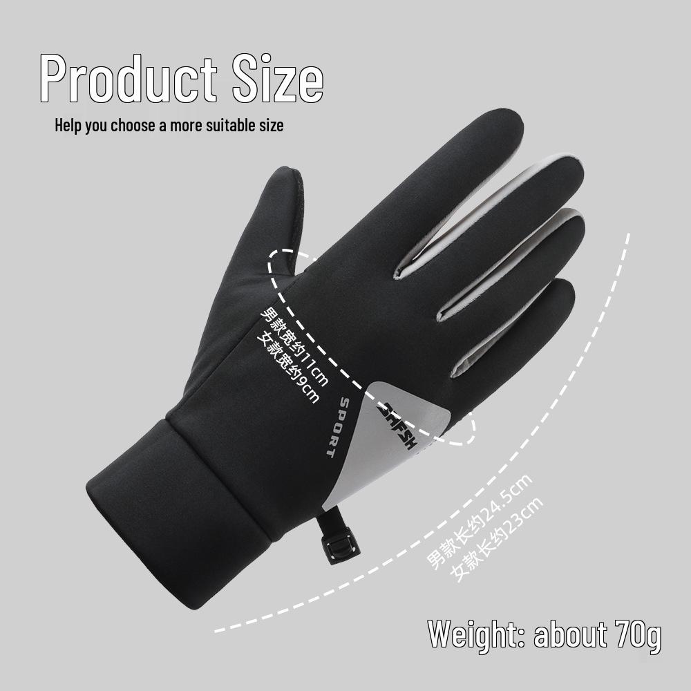 Men's & Women's Warm Waterproof Touchscreen Cycling & Ski Gloves - Fleece-Lined, Non-Slip, Color Block Design for Autumn & Winter Outdoors