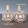 Popular Rose Gold Diamond Lotus Full Diamond Hollow Ear Buckle, Women's Versatile Temperament Earrings