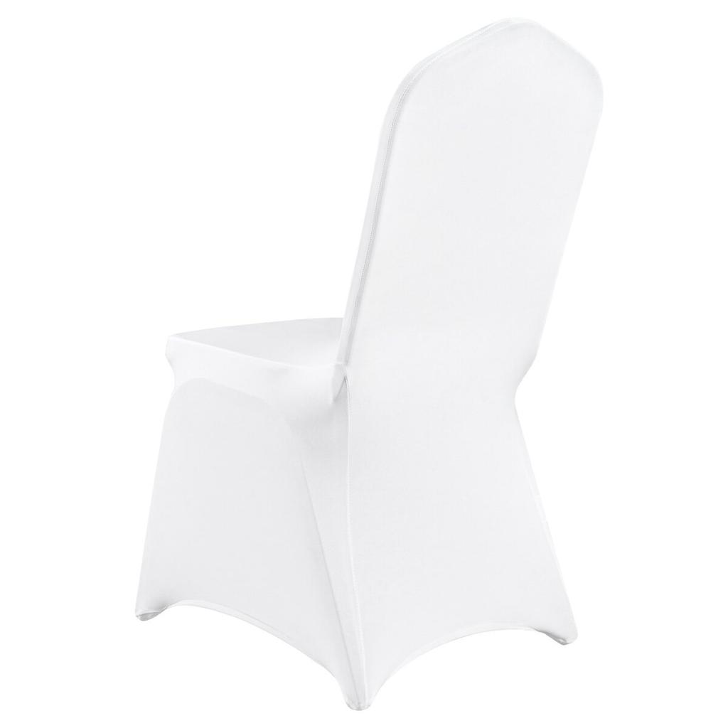 200PCS White Stretch Spandex Folding Chair Covers, Universal Fitted Chair Cover, Removable Washable Protective Slipcovers, for Wedding, Holiday,