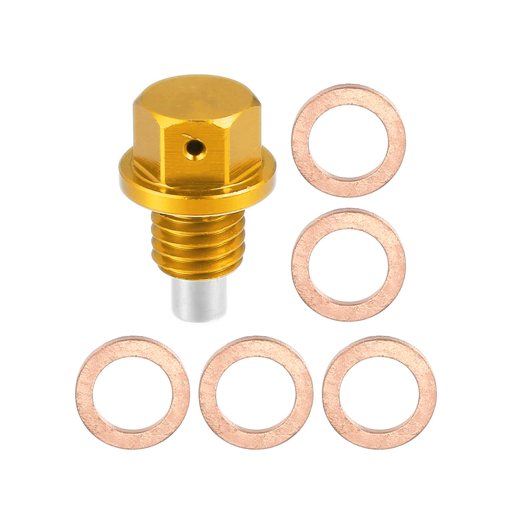 X AUTOHAUX Oil Drain Plug Magnetic Aluminum Sump Drain Nut M12×1.75 золотой