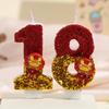 Iron Man Sequin Birthday Cake Topper – Festive Digital Candle with Colorful Design