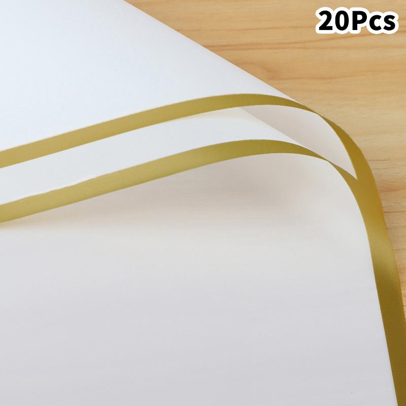 20 Stück Bunte Blumenwickler Goldener Rand DIY Geschenkstrauß Verpackungspapier Blume Wasserdicht Blume Dekoration