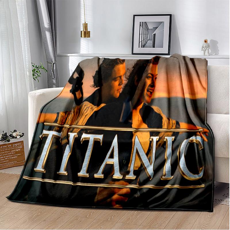 3D Print Titanic Movie Poster Blanket,Soft Throw Blanket for Home Bedroom Bed Sofa Picnic Travel Office Rest Cover Blanket Kids