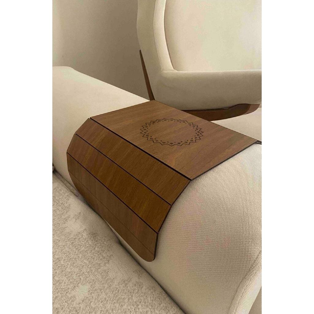 Sofa Tray Side Table Brown Medium Fixed 15 Cm Placemat Hm658