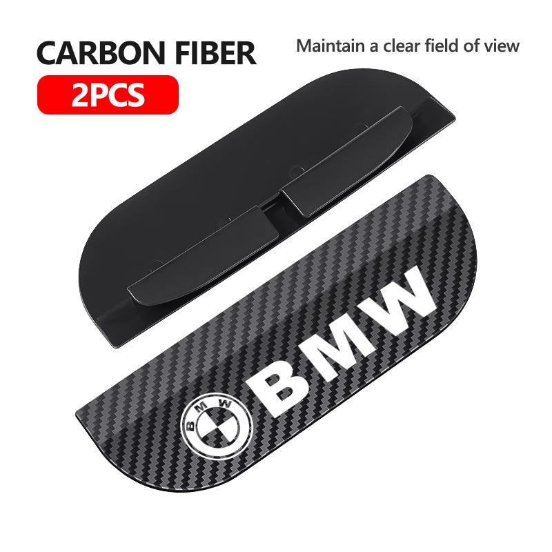 SHEJ3 2pcs Car Rearview Mirror Rain Eyebrow Sun Shade Cover Protector For BMW M 1 3 4 5 6 7 Series M3 M6 F01 F02E34 E36 E70 F10 X6 X1