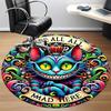 1pc Cat Mad Office Round Area Rug,  Mat Suitable For Office, Under Office Chairs Bedroom Living Room Home Decor, Room Deco